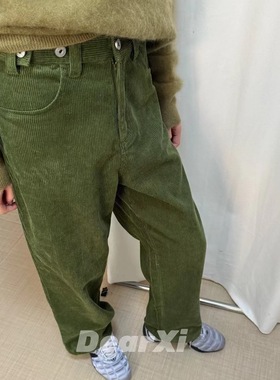 DEAR.XI  巨百搭！闭眼入 色彩系秋冬高腰显瘦灯芯绒休闲裤 6078#