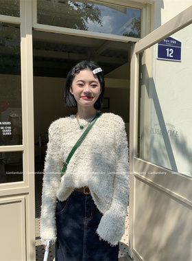 七七ost 浪漫秋冬 质感在线 毛感hin赞的圆领套头宽松 上衣毛衣