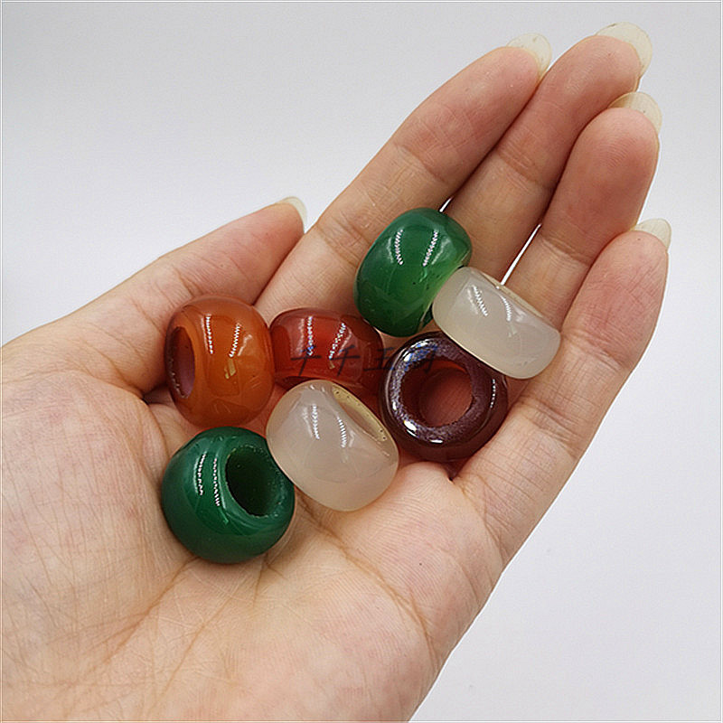 红白绿玛瑙烟档玉石烟杆箍