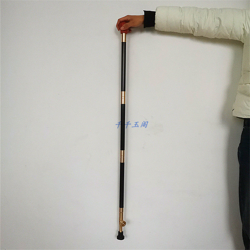 加长款可拆卸便携拐杖旱烟袋 黄铜烟嘴双用烟锅头 送老人助力手杖