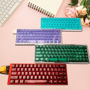 【冰晶透】透明键帽顶面磨砂雾透原厂适配迈从小蜜蜂ace68wooting