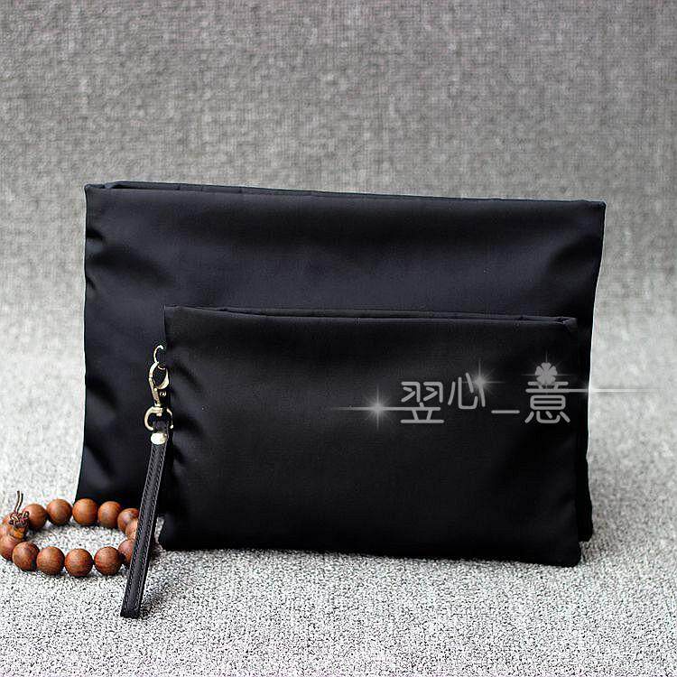 时尚都市达人薄手包软尼龙布包金属单拉手拿包信封包男包女小拎包