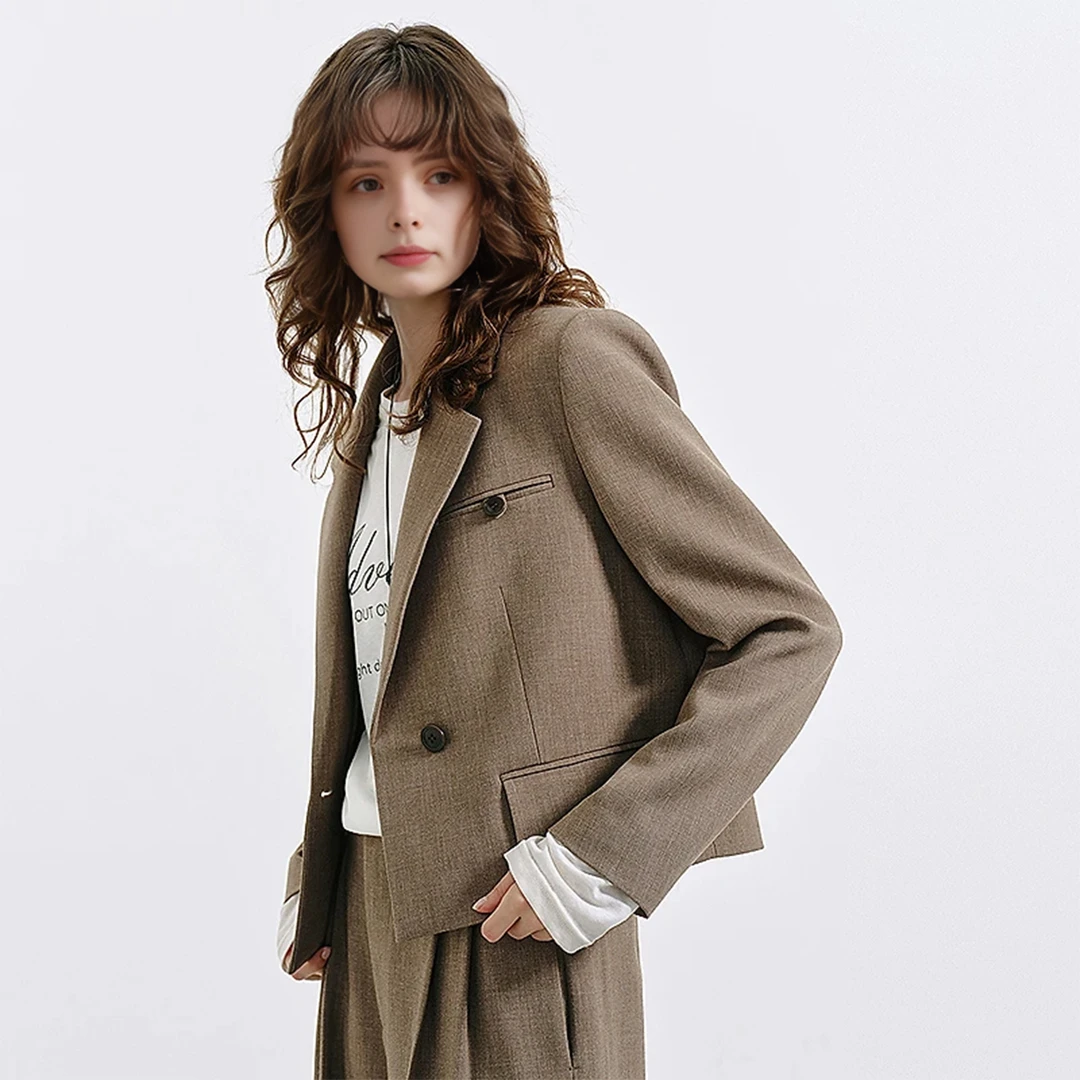 2025春秋季爆款高级感西装外套女通勤复古洋气短款西服上衣