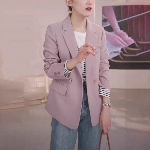 春季时尚简约小个子西装外套女