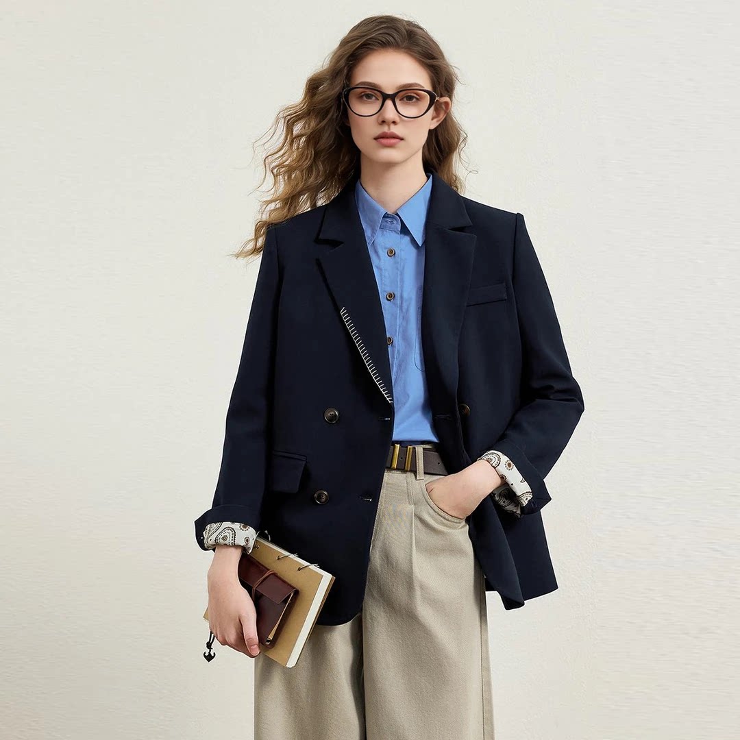 2026春季新款学院风休闲西装外套女高级感通勤西服气质显瘦百搭