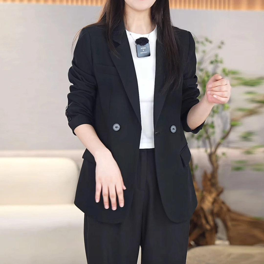 黑色显瘦西装外套女小个子2025新款春季气质名媛高级感西服女上衣