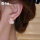 粉色葫芦锆石水钻耳钉2024新款爆款高级感耳钉小众轻奢耳饰设计感