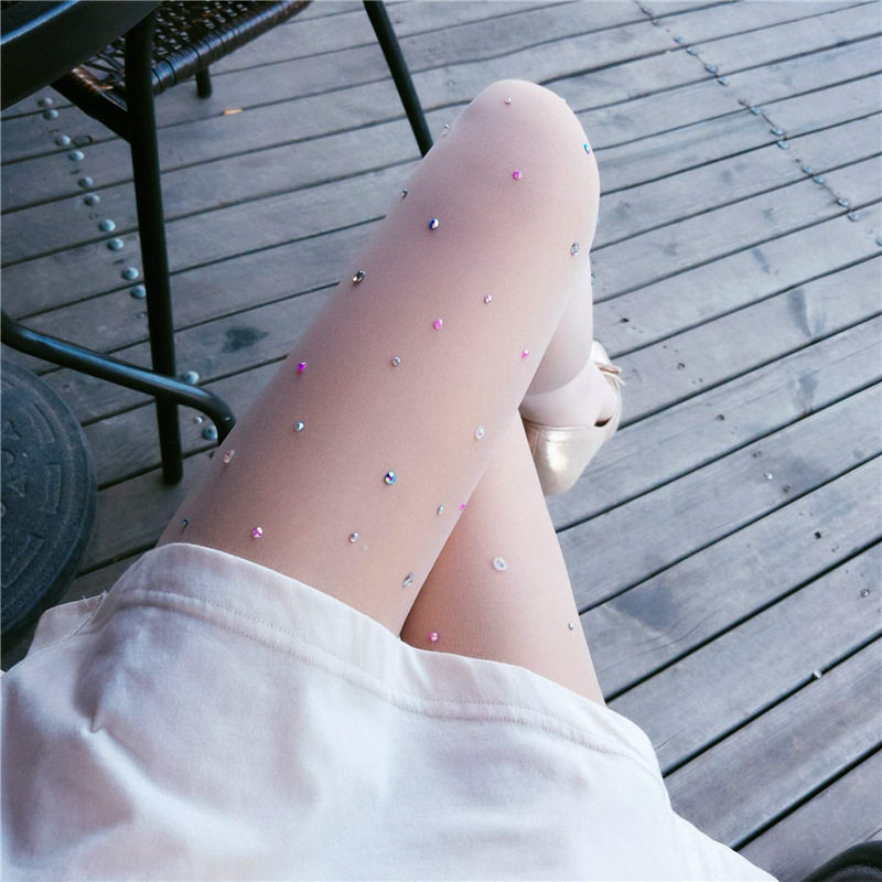 网红甜美小香风烫彩钻白丝袜女夏季薄款ins潮性感黑丝连裤袜子,女士内衣/男士内衣/家居服,连裤袜/打底袜,淘宝优惠券,粉丝福利购,淘宝优惠卷