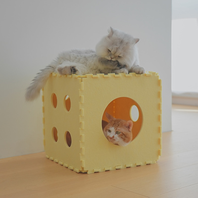 芝士猫窝创意拼接半封闭四季通用