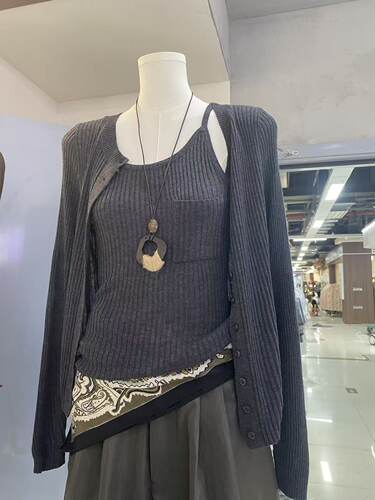 2件套套装 吊带+针织开衫 秋季新款背心套装