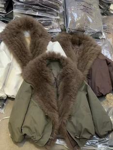 高货 鹅绒 鹅绒 大狐狸毛真毛羽绒服 宽松厚外套百搭洋气