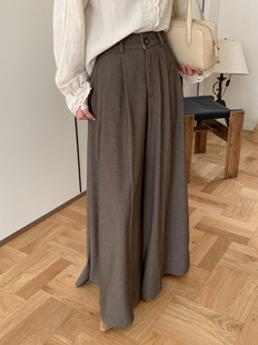 2025初秋新款 百搭休闲裤 高腰长裤 设计款 女大甩裤 女 阔腿西裤 裙裤