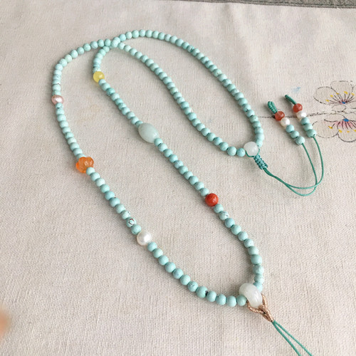 妖石传说天然绿松石毛衣链吊坠链