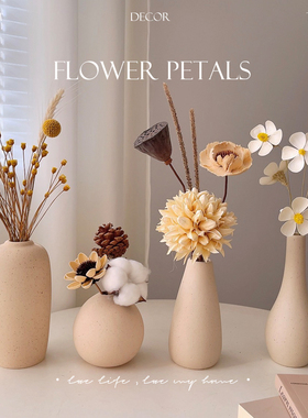 奶油风高级干花花束松果莲蓬真花天然风干客厅摆设家居装饰摆件