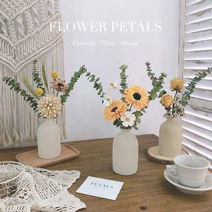 尤加利叶松果满天星干花花束装 饰摆件永生花客厅摆设真花风干天然