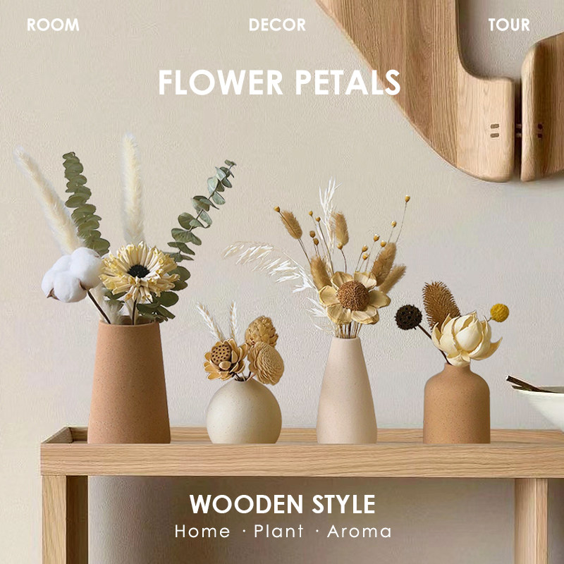 原木风高级干花花束风干天然松果客厅电视柜餐桌玄关家居摆设花瓶,家居饰品,干花/花瓣/干花包/干树枝,淘宝优惠券,粉丝福利购,淘宝优惠卷