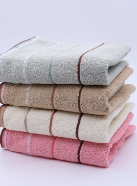 上海老牌钟牌414素螺彩缎毛巾家用团购劳保礼品16183