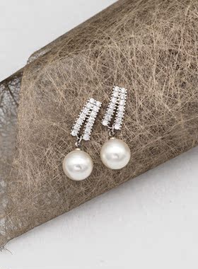 GR925银针珍珠耳夹无耳洞女简约ins风假耳钉高级感夹耳环新款耳针