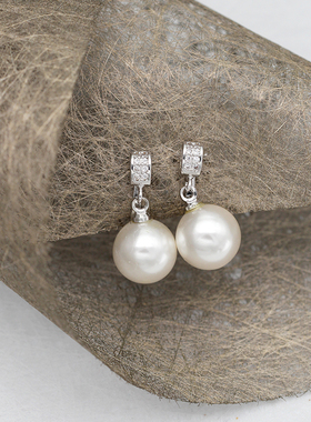 925银针珍珠耳夹无耳洞女法式高级感夹耳环无痛网红吊坠假耳钉