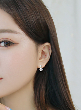 925银针冷淡风ins风单颗锆石精致气质时尚耳夹无耳洞女耳环耳饰