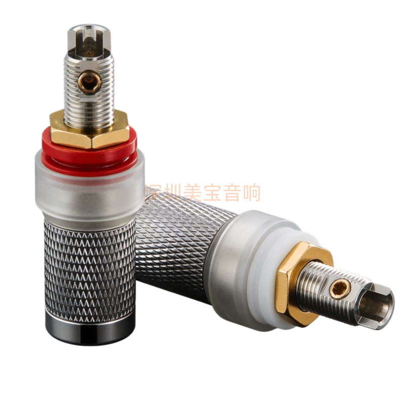 EIZZ 喇叭接线柱 音响胆功放 香蕉插座 碲铜镀无磁镍铑白金EZ-302