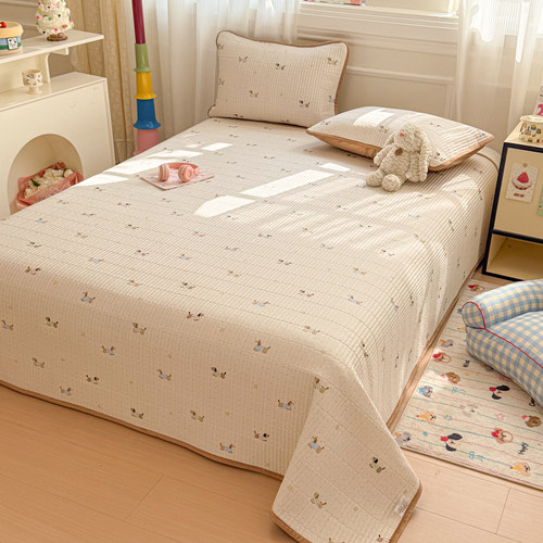 棉之朴.新款全棉宝宝绒棉绒床盖卡通可爱榻榻米床单