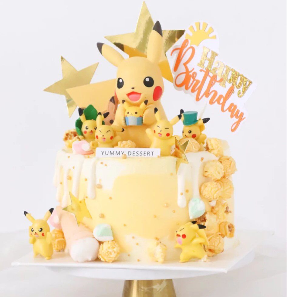 宠物小精灵 Pokemon烘焙蛋糕装饰皮卡丘生日玩偶蛋糕汽车摆件