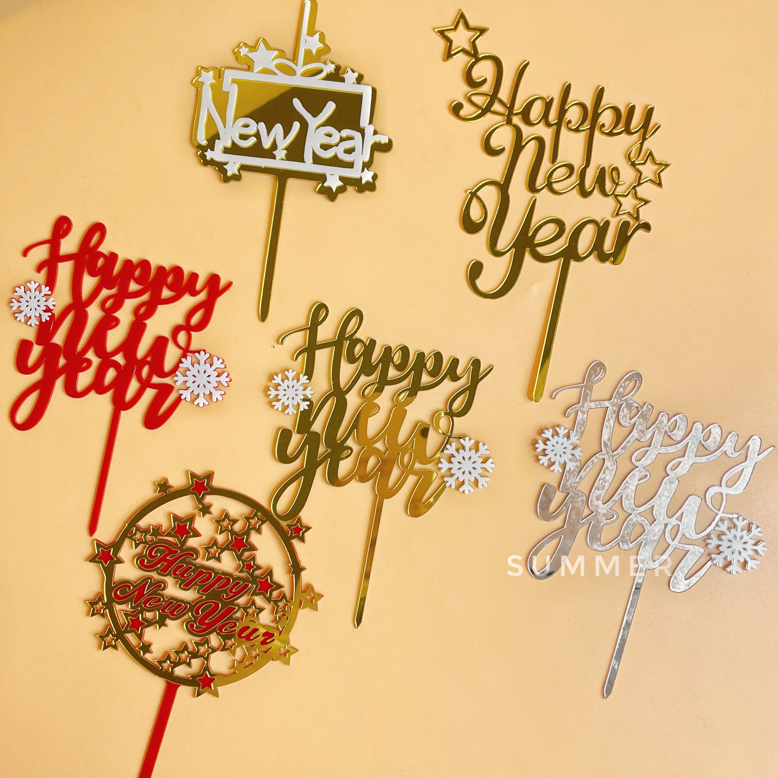 蛋糕装饰新年快乐happynewyear