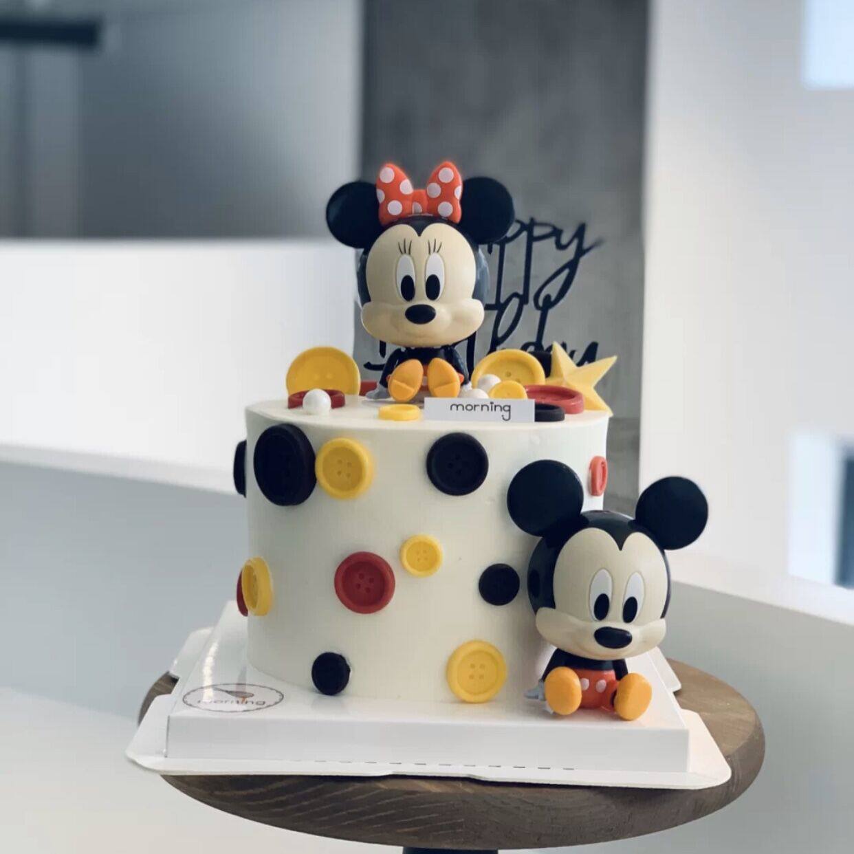 蛋糕装饰米奇米妮可爱摇头米老鼠儿童卡通生日蛋糕摆件