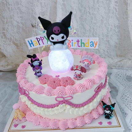 儿童生日三丽鸥蛋糕摆件库洛米美乐蒂蛋糕装饰公仔玉桂狗公仔装饰