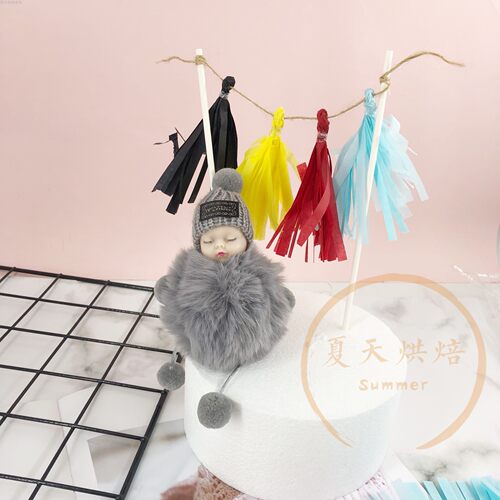 蛋糕装饰睡眠宝宝毛绒玩偶小公仔