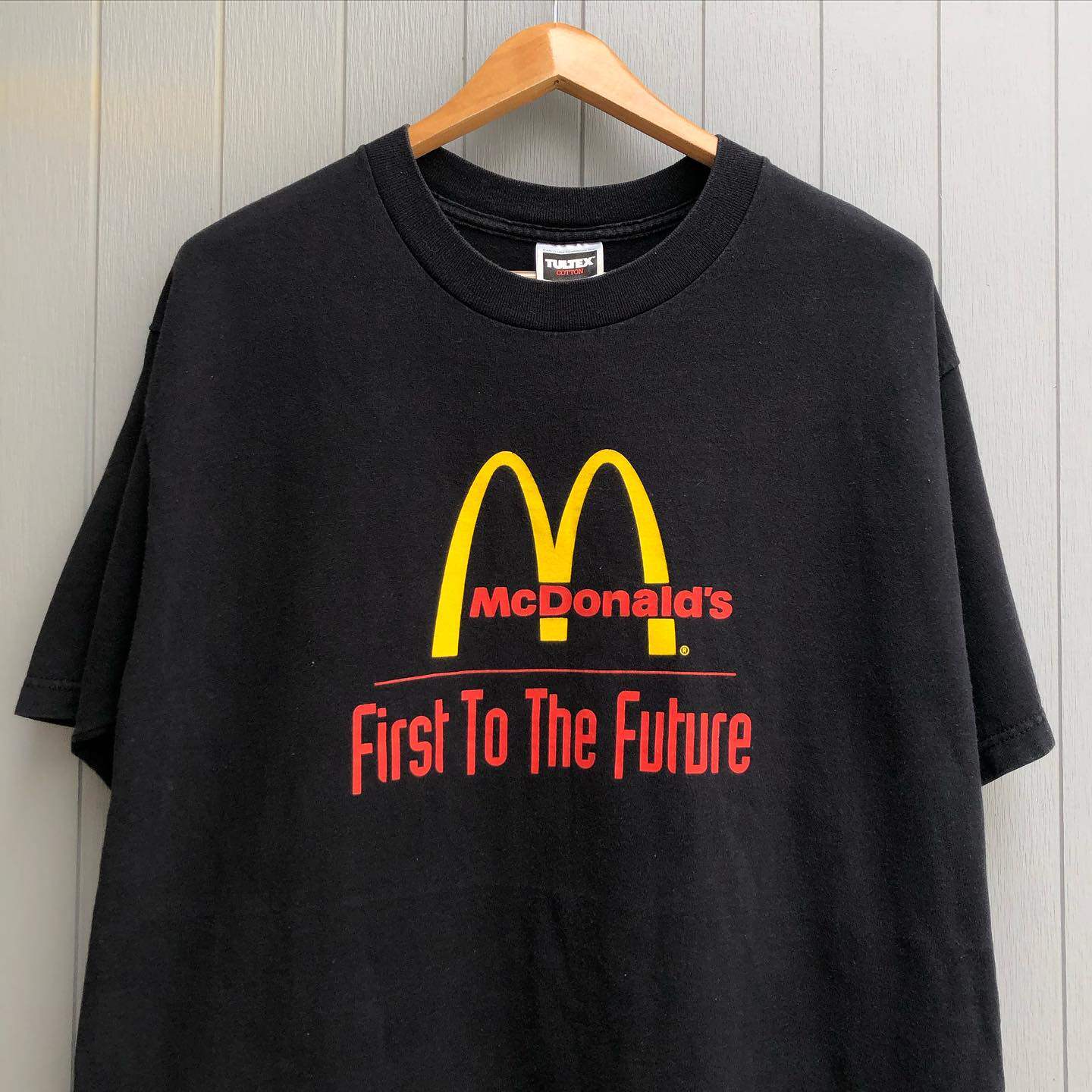 90s麦当劳宽松短袖t恤高级感叠穿趣味圆领学院风