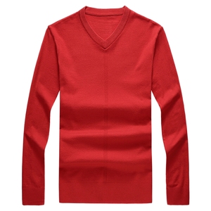 秋季毛衣长袖加大加肥针织抽条V领纯色套头休闲中青年9882P60，男装针织衫/毛衣，星座1106