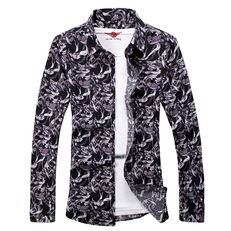 2026春新款长袖大码衬衫翻领衬衫8809P35白底图，男装衬衫，星座1106