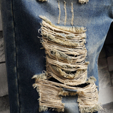 2026夏季男士破洞乞丐短裤百搭新款韩版休闲牛仔中裤子潮7080P45，男装牛仔裤，星座1106