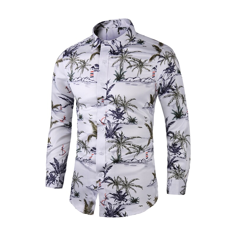 秋款长袖大码衬衫翻领商务花衬衫多色主推大货1103P35立体,男装衬衫,星座1106