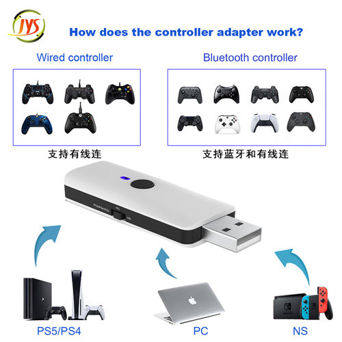 PS5/Xbox/PS4手柄转换器接收器