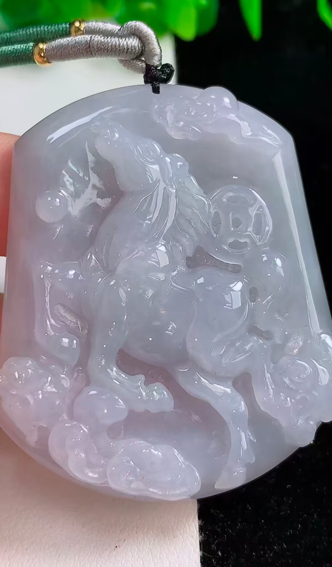 天然翡翠A货生肖玉马玉坠男女生肖玉佩马翡翠马坠玉石马牌翡翠马