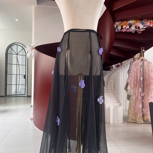 SOSO佳黑紫国风多片舞蹈百搭腰纱