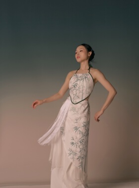 SOSO佳国风爵士气质系带肚兜新中式国风舞蹈百搭流苏腰纱舞蹈服