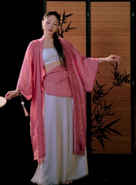 SOSO佳梅子色新中式舞蹈服古风古典舞服长纱衣练功服仙气飘飘外衫