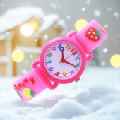 可爱小女孩公主粉儿童手表幼儿园宝宝3 6岁一年级学生防水电子表