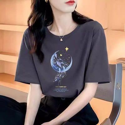 大码女装纯棉短袖女t恤夏2025新款爆款设计感小众上衣女高级感