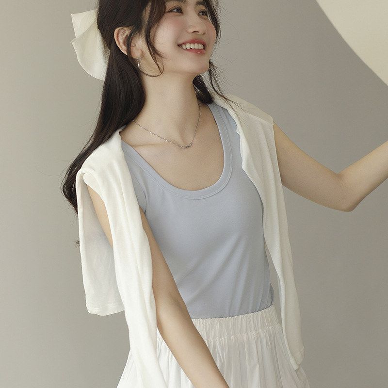 纯色小吊带女遮副乳设计感外图片