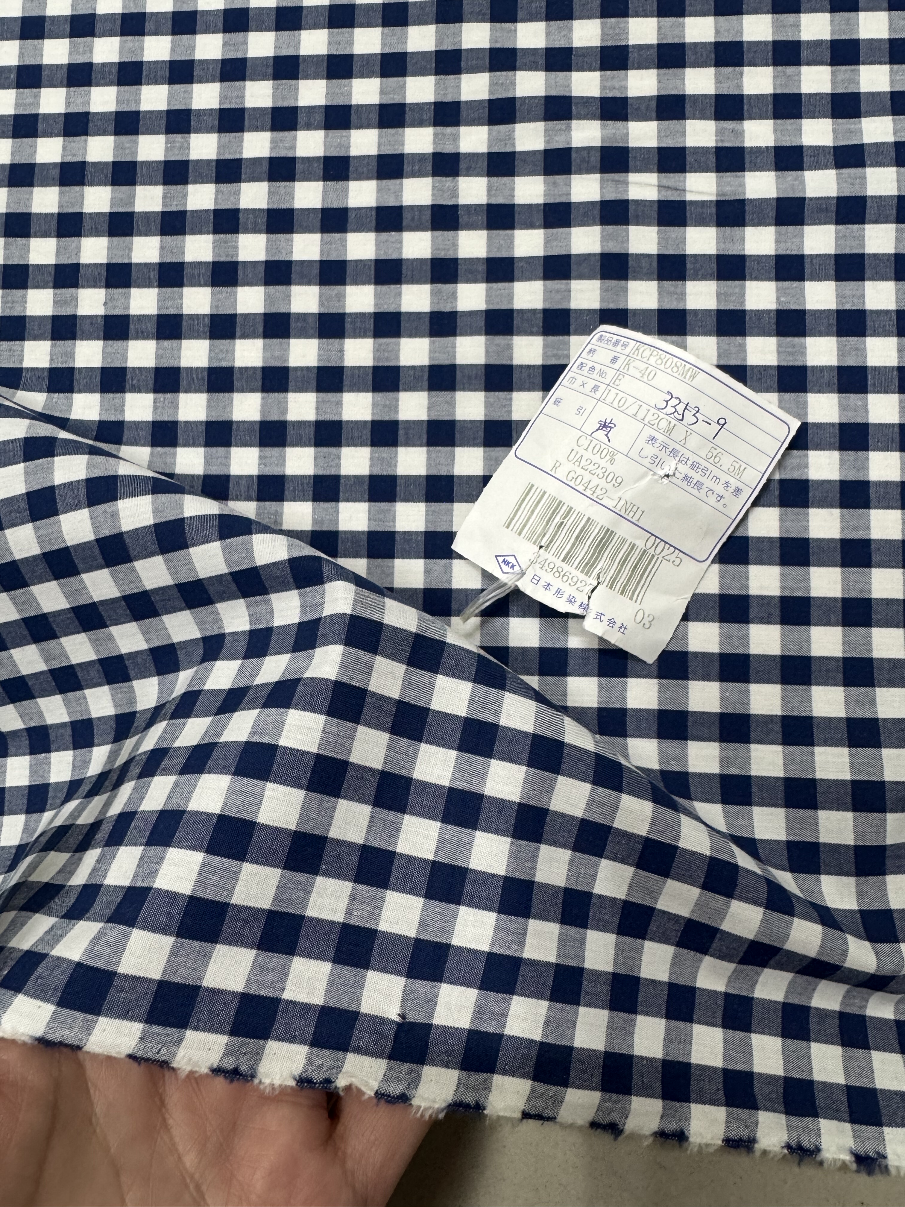 日产纯棉色织深蓝格幅宽112cm一米130克衬衫裙子手工娃衣9元半米