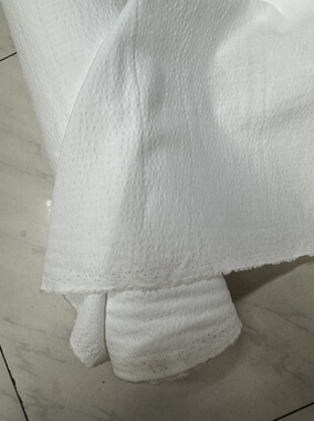 外贸白色纯棉盐缩泡泡棉幅宽130cm一米125克微透9元半米