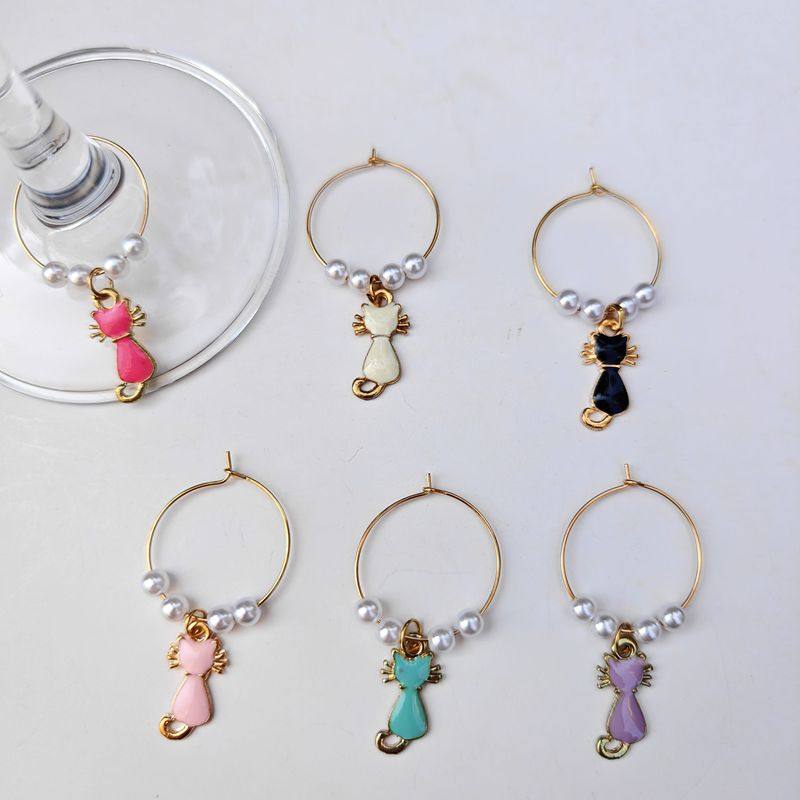 猫咪标签杯子区分器聚会酒杯标记