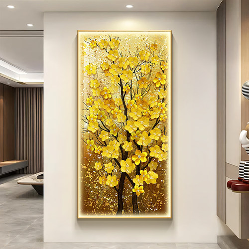 【推荐】发财树led灯画玄关画