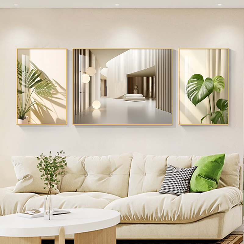 北欧现代客厅装饰画空间延伸感