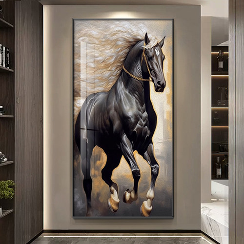 一马当先大气玄关挂画